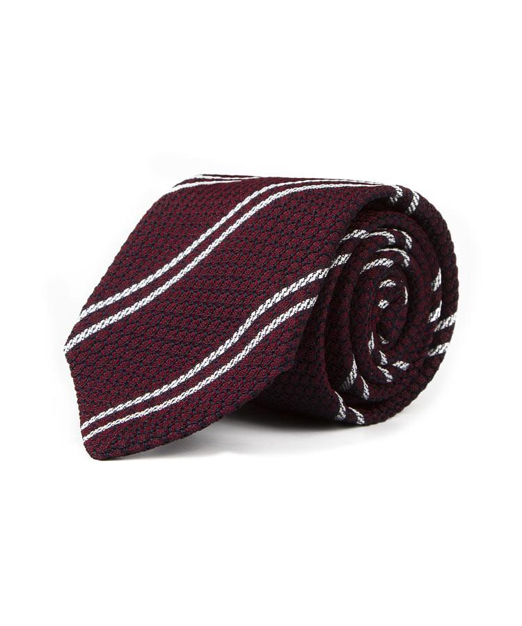 Burgundy Stripes Italian 100% Silk Tie