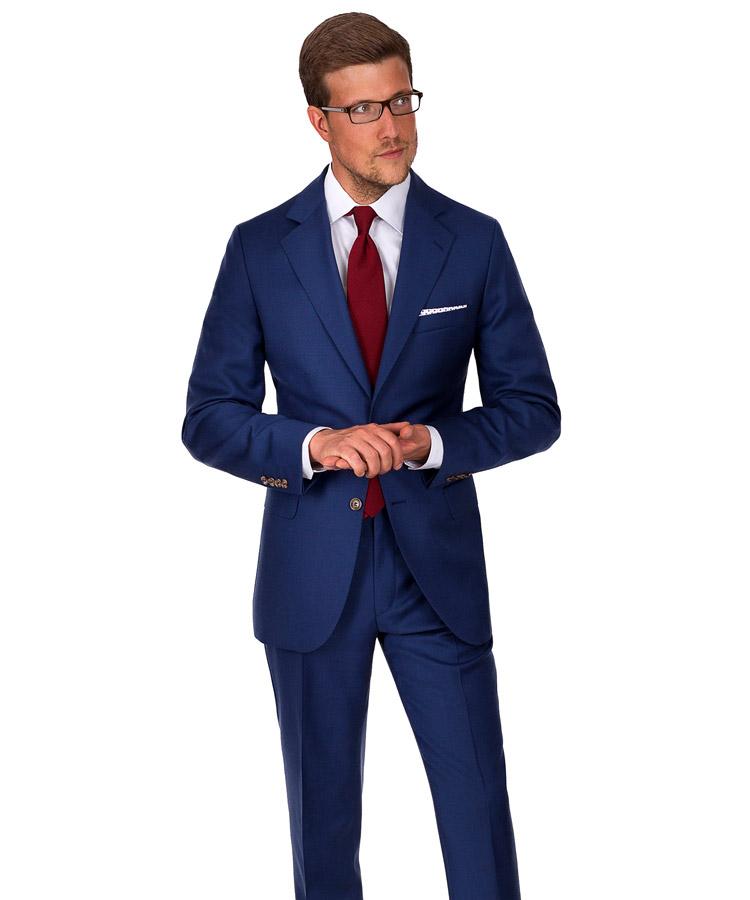 Hopsack Blue Suit - Oliver Wicks