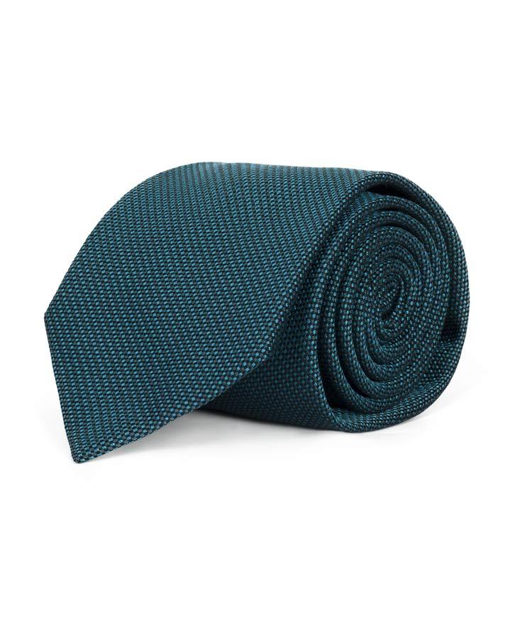 Teal Blue Mogador Silk Tie