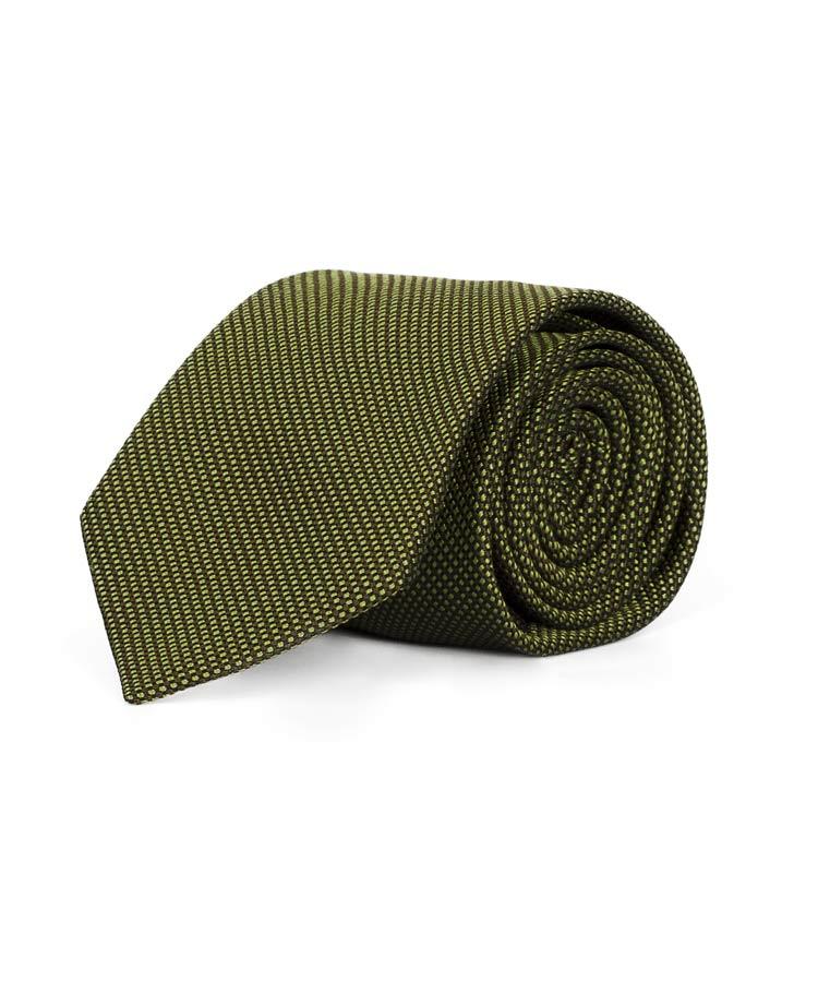 Olive Green Mogador Silk Tie