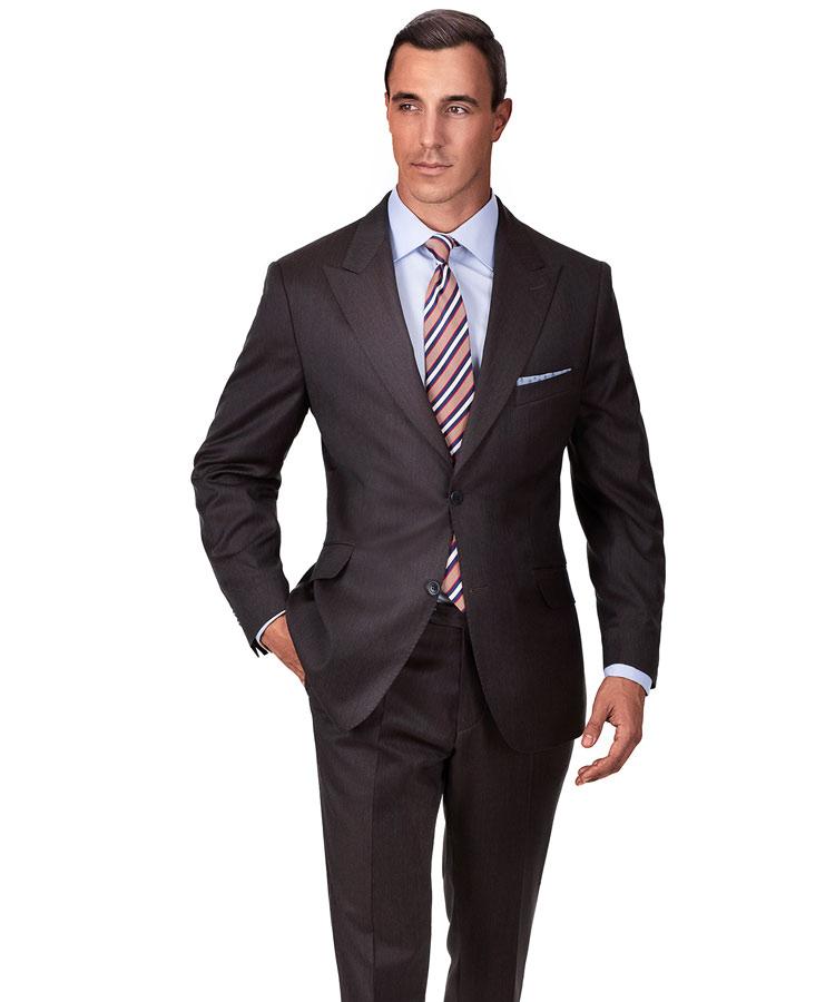 Premium Charcoal Brown Wool & Silk Suit