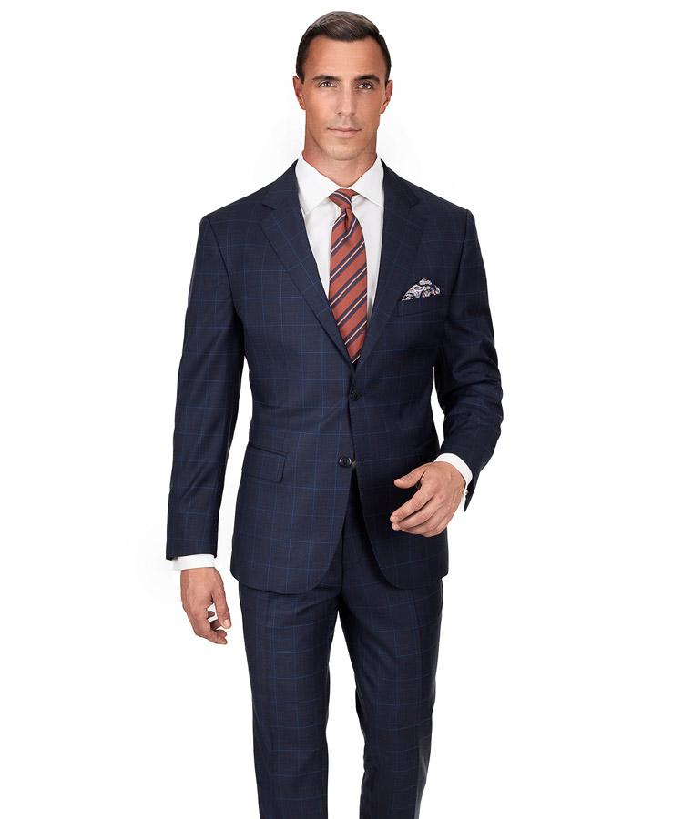 Blue Check Blue Suit