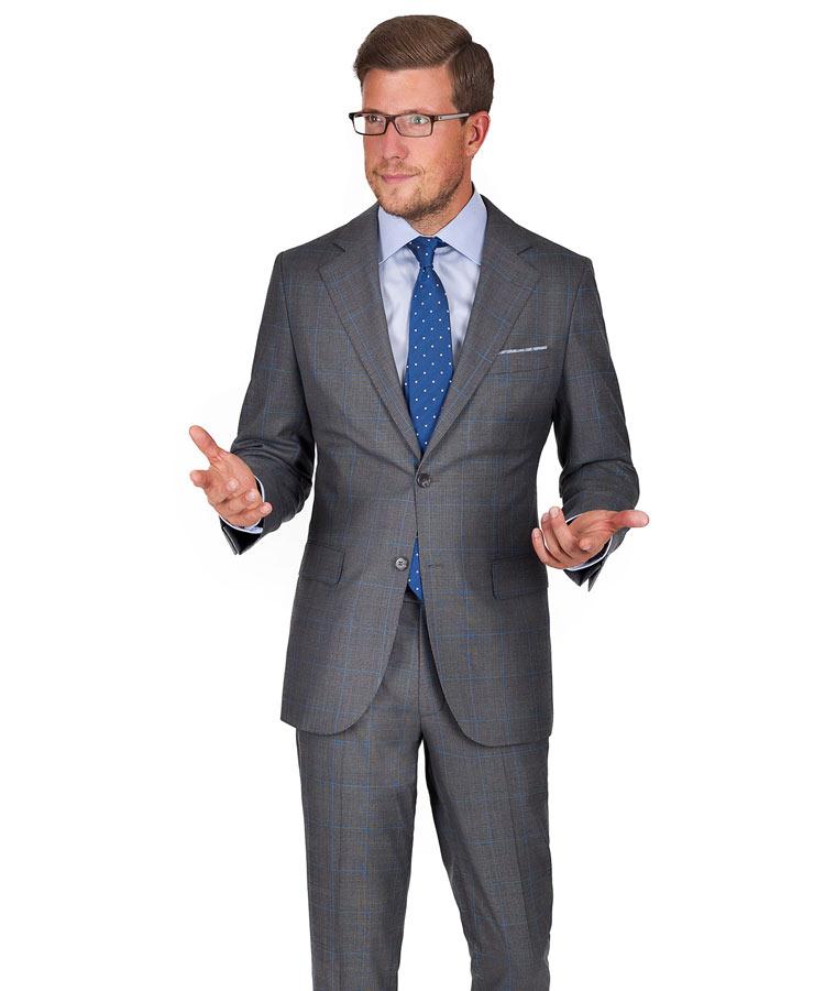 Vendetta Premium Grey Plaid Suit