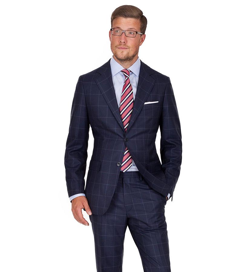 Vendetta Premium Navy Check Suit
