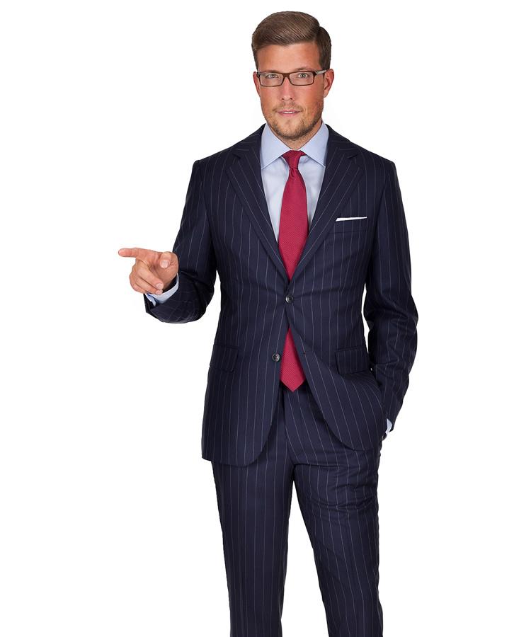 Vendetta Premium Navy Chalkstripe Suit