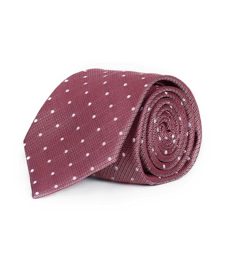 Pastel Red Dotted Italian 100% Silk Tie