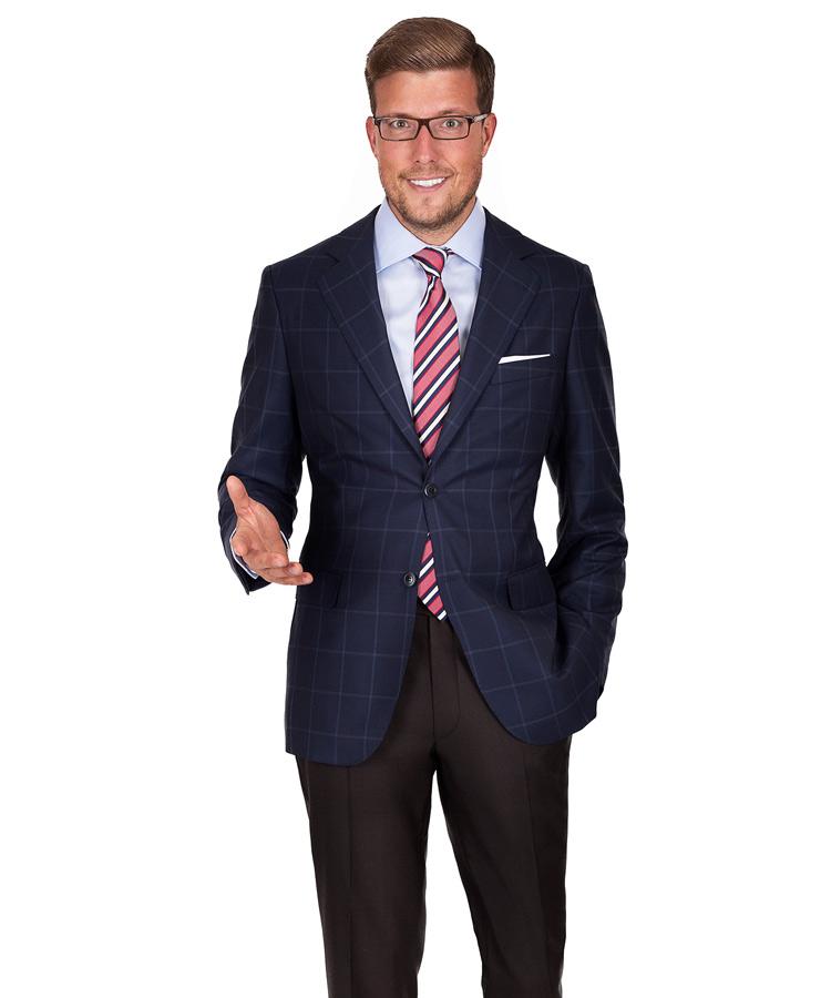 Vendetta Premium Navy Check Blazer