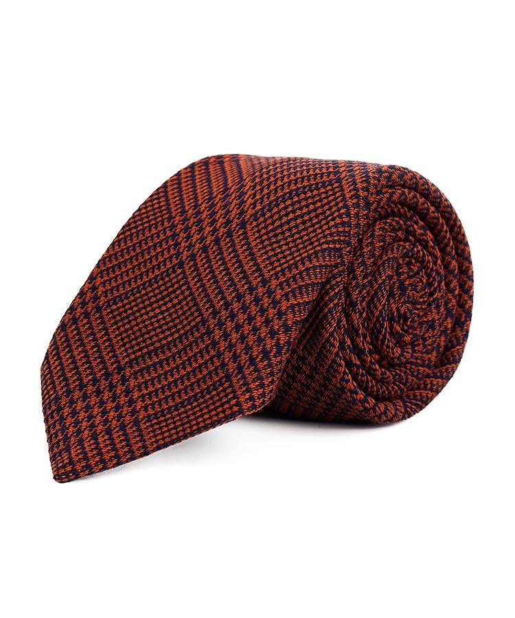 Copper Wool & Silk Check Tie