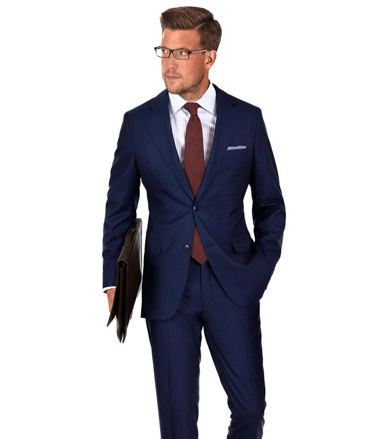 Vendetta Premium Navy Plaid Suit