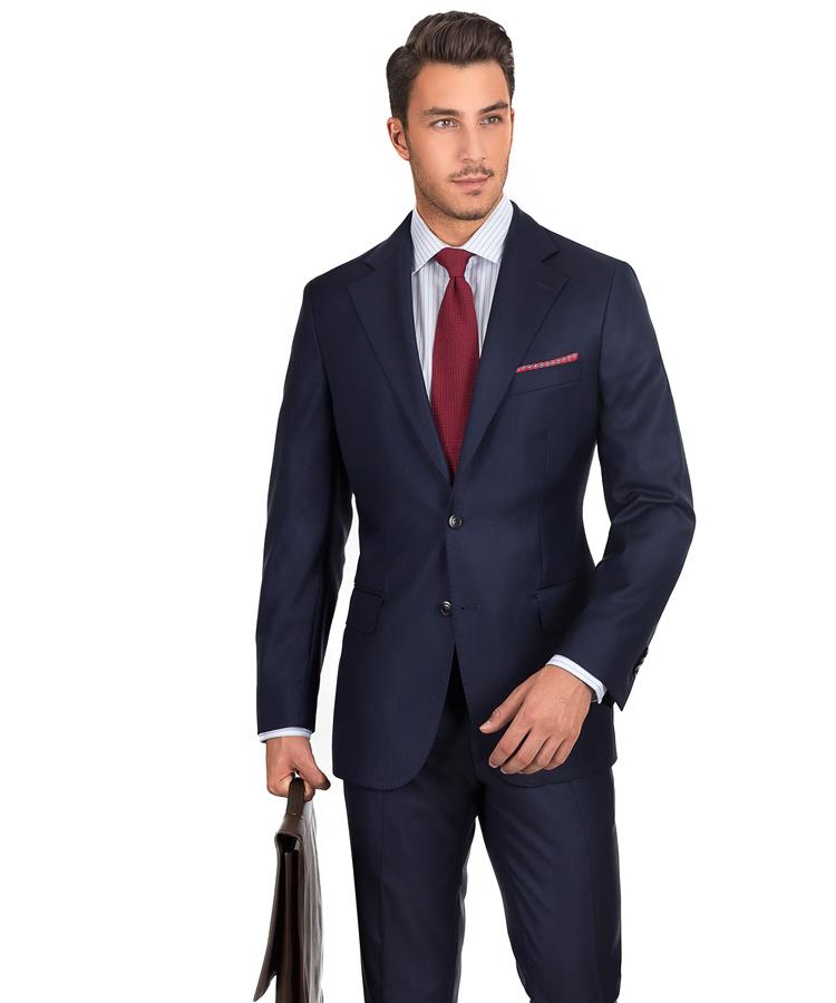 Navy Natural Stretch Wool Suit
