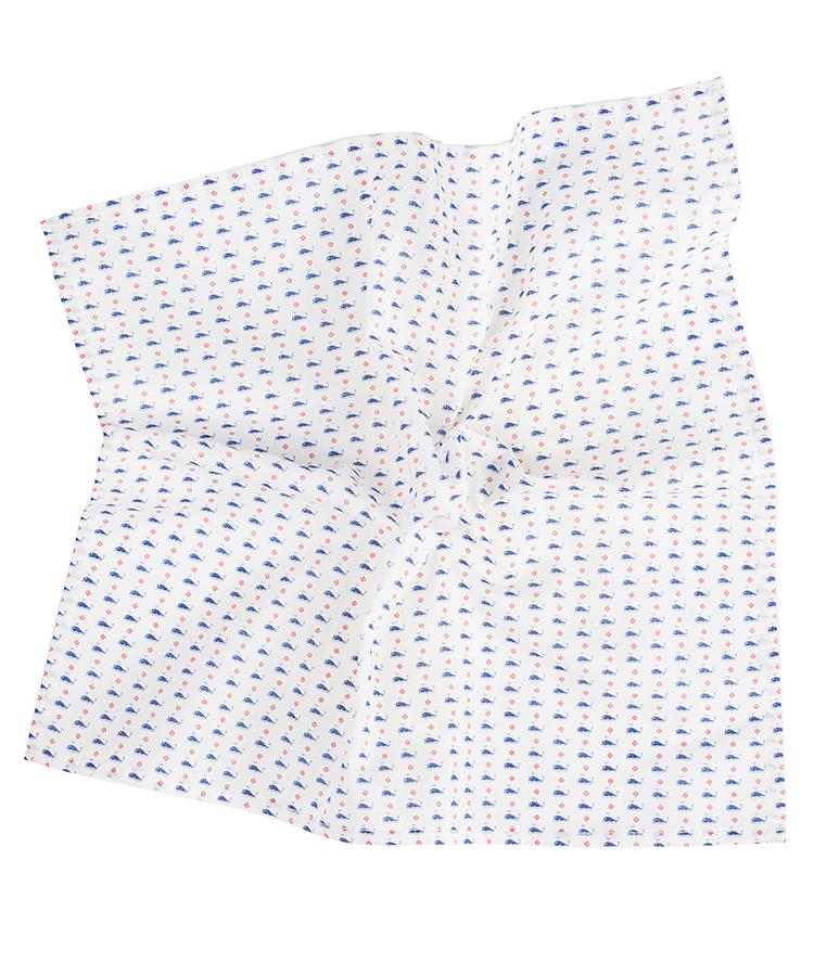 Whales Pattern Cotton Pocket Square