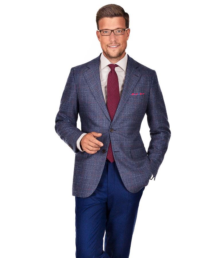 Blue Plaid Wool & Cashmere Blazer