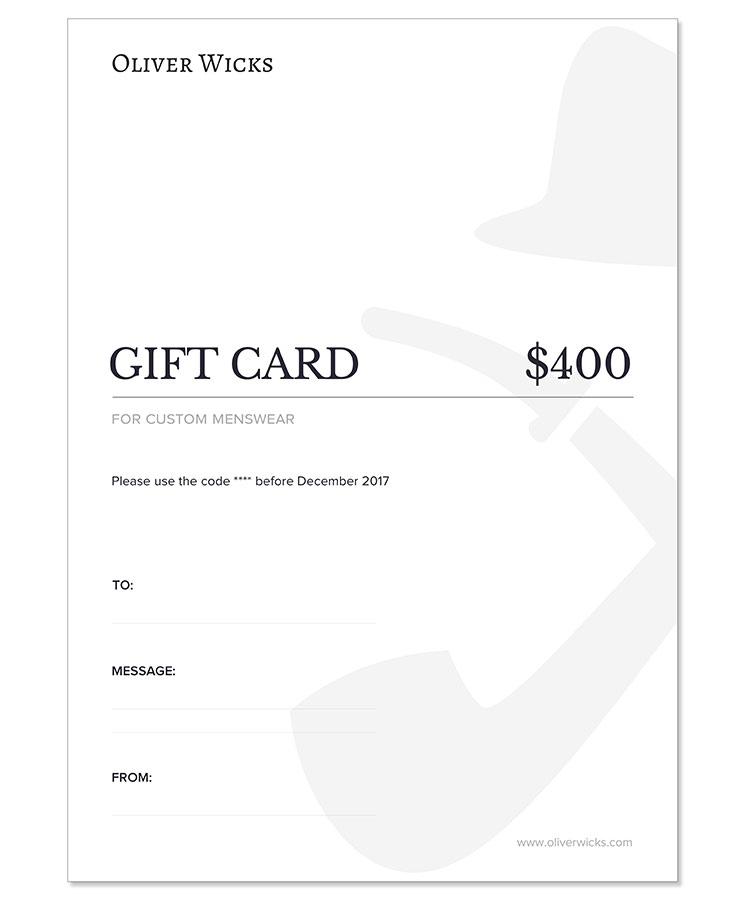 $400 / € 370 Gift e-Card