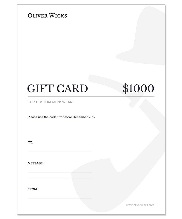 $1000 / € 900 Gift e-Card
