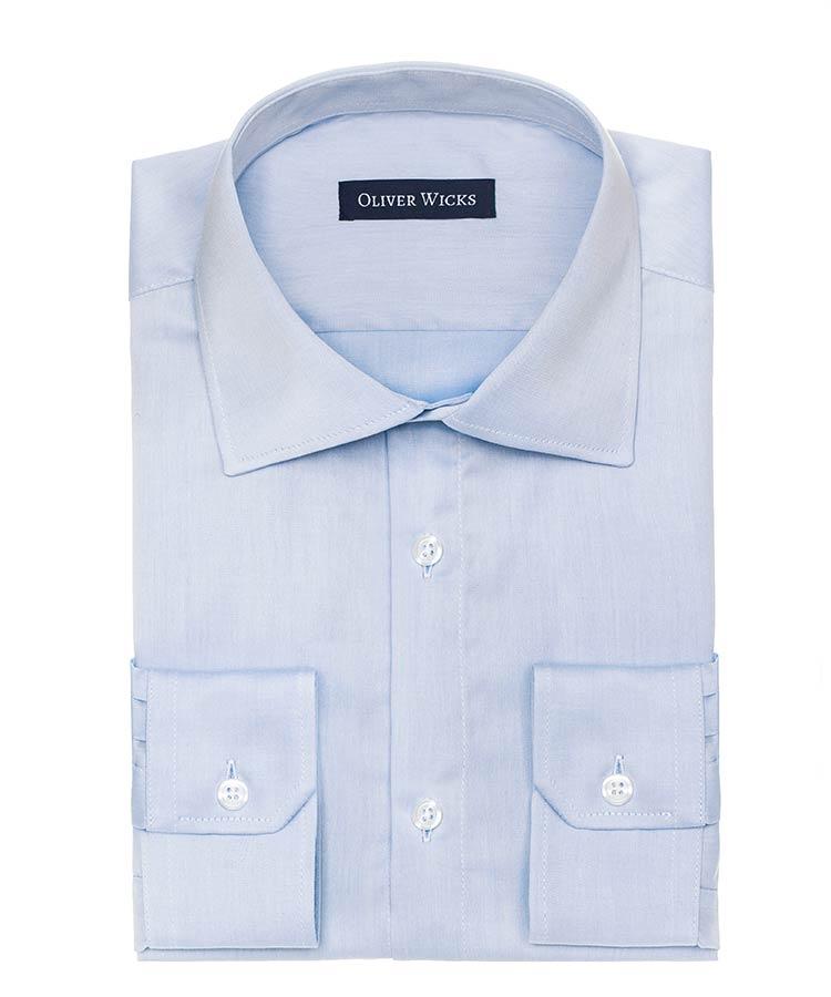 Light Blue Two-Ply Cotton Twill Shirt