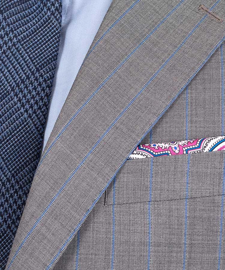 Sartoria Blue Stripe Grey Super 160s Suit - Oliver Wicks
