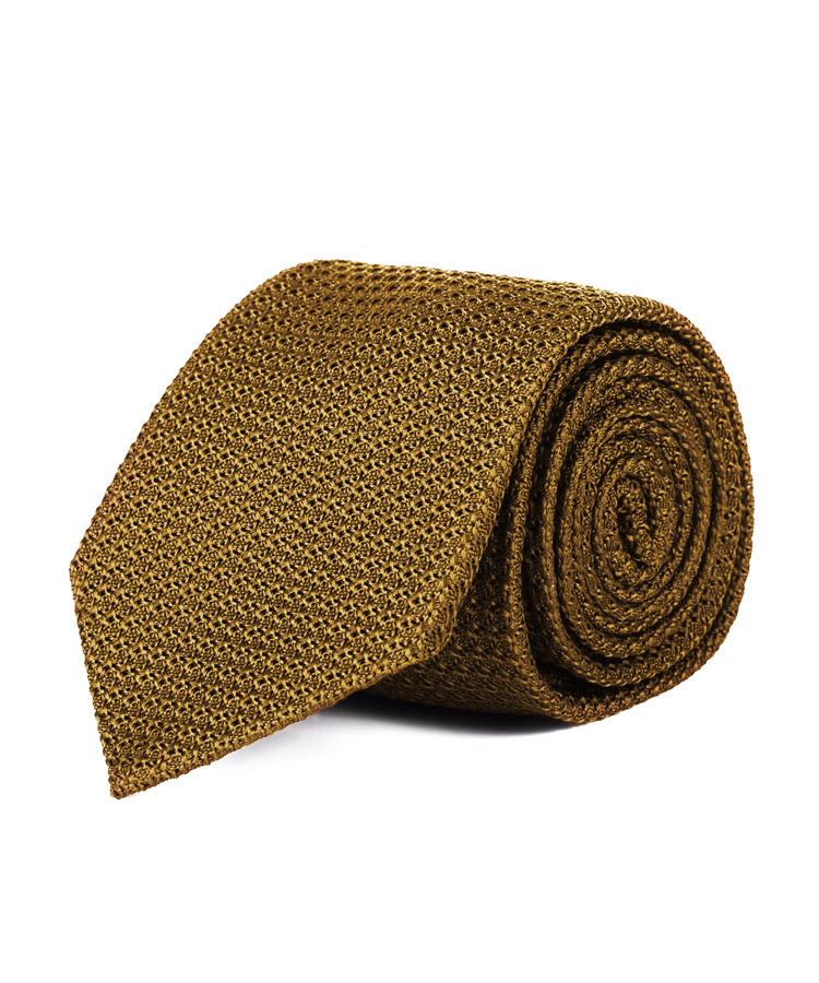 Mustard 100% Grenadine Silk Tie