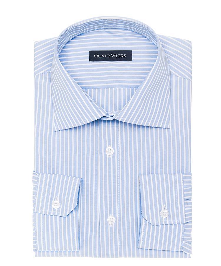 White Striped Blue Cotton Shirt
