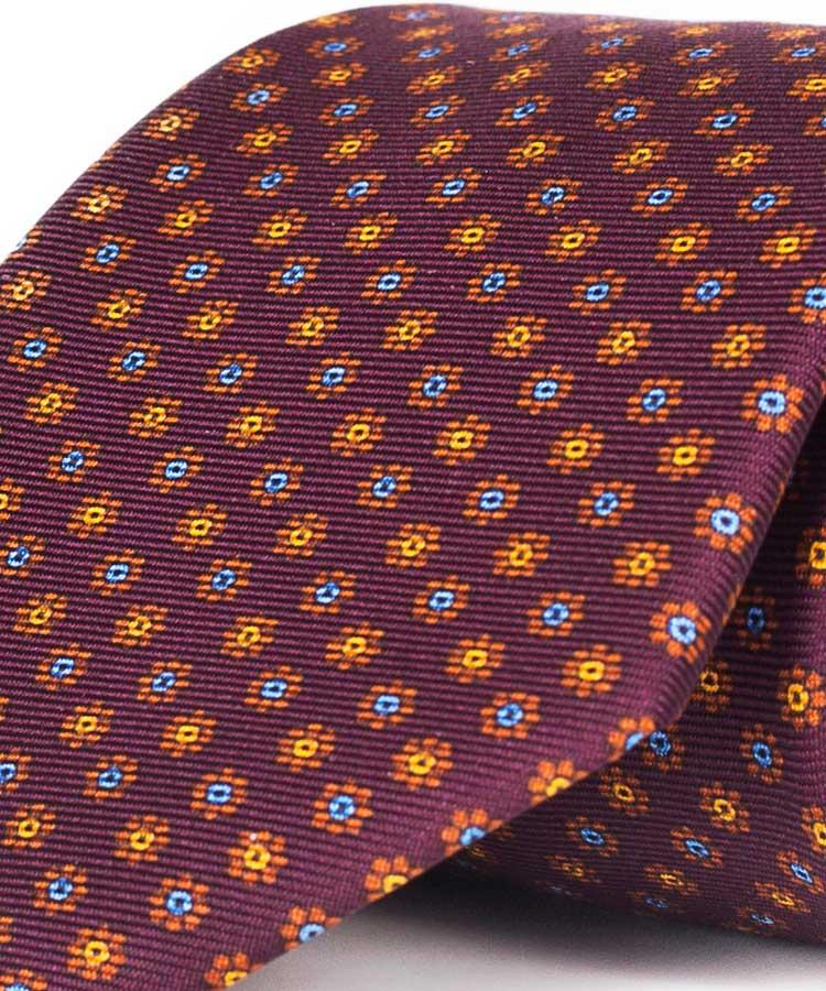 Red Floral 28 Momme Silk Tie
