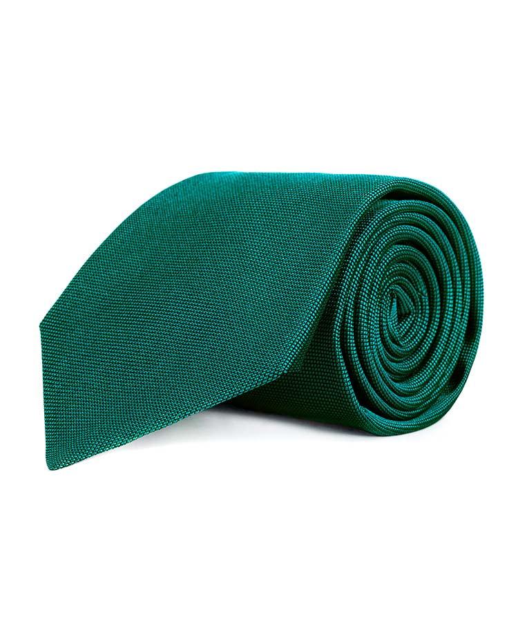 Solid Green Silk Tie