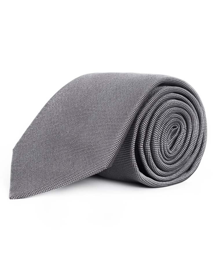 Solid Grey Silk Tie