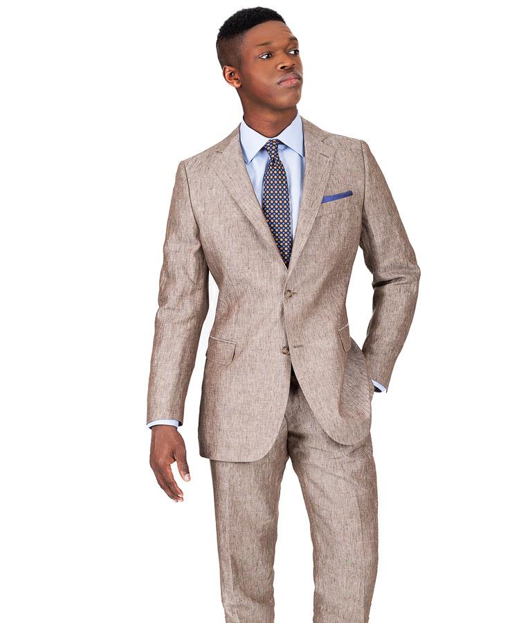 Khaki Linen Suit - Oliver Wicks
