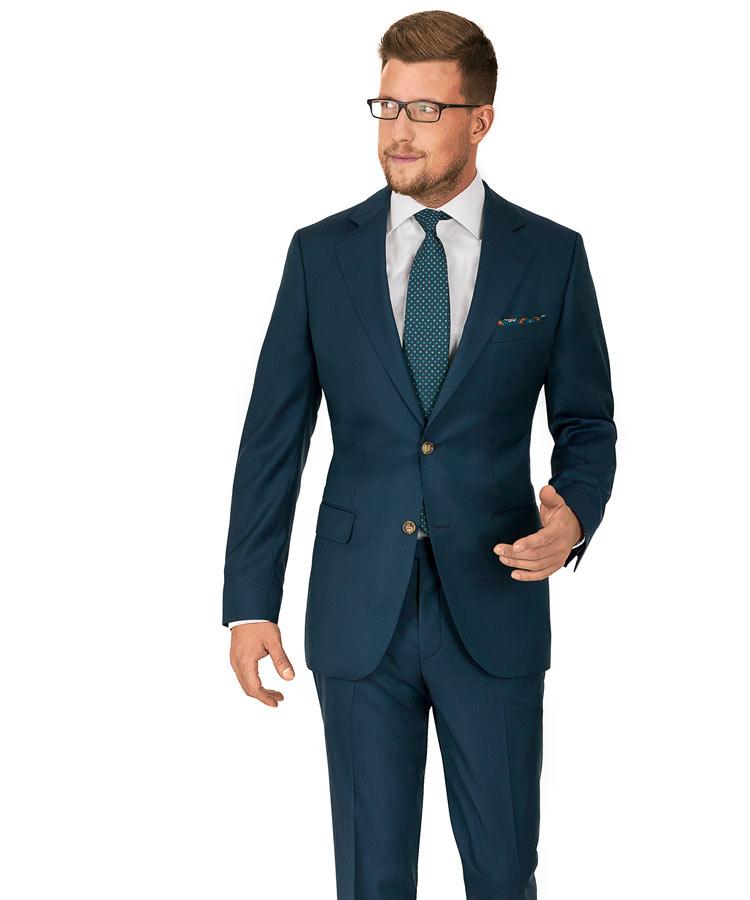 Teal Green Wool & Silk Suit