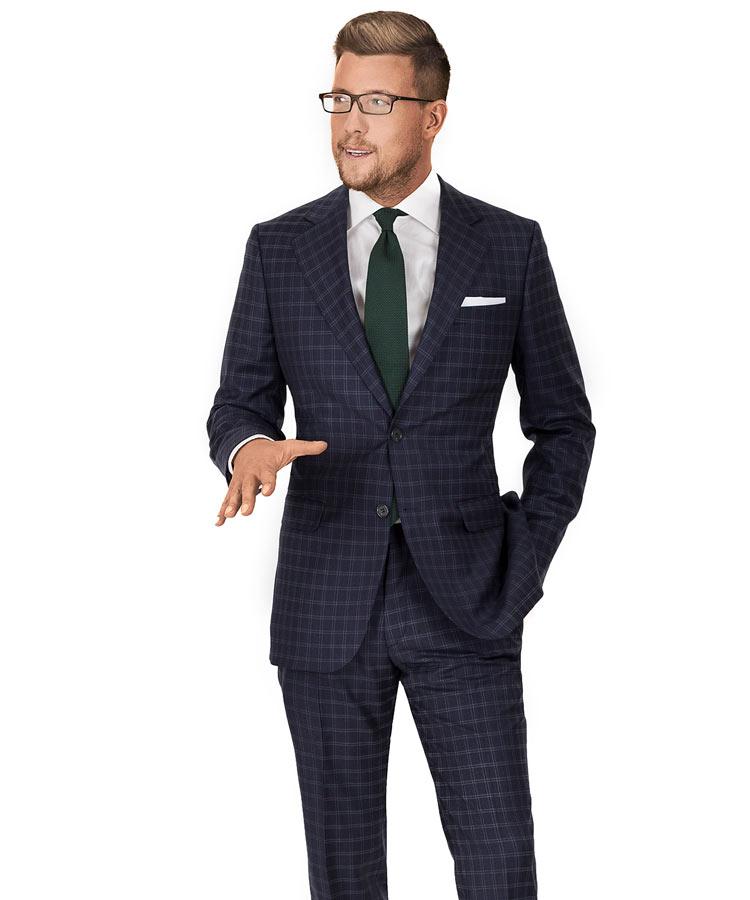 Navy Check Suit