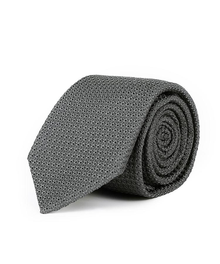 Warm Grey 100% Grenadine Silk Tie