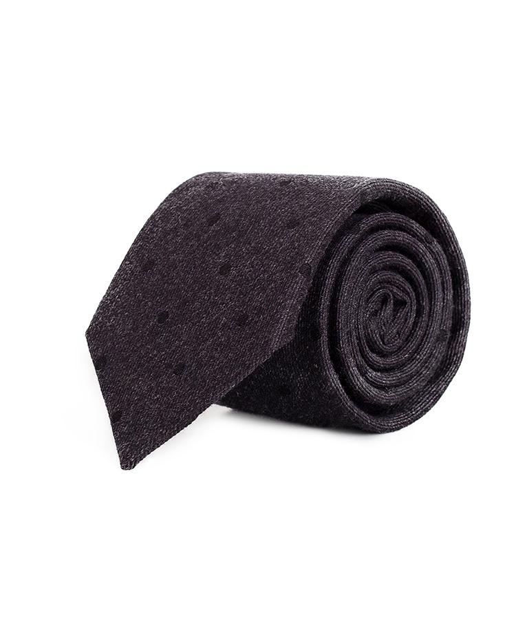 Charcoal Dotted Wool Tie