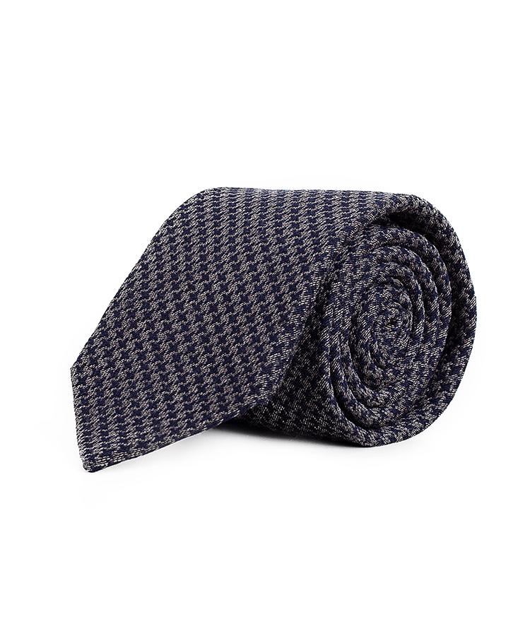 Blue & Grey Houndstooth Wool Tie