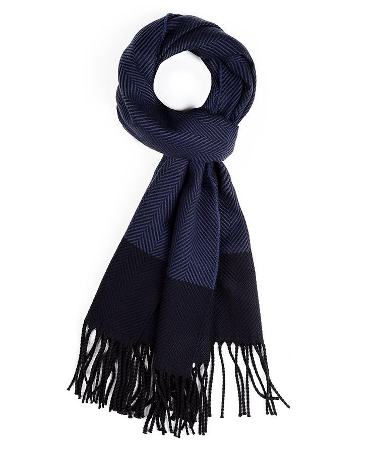 Navy & Blue Wool Scarf