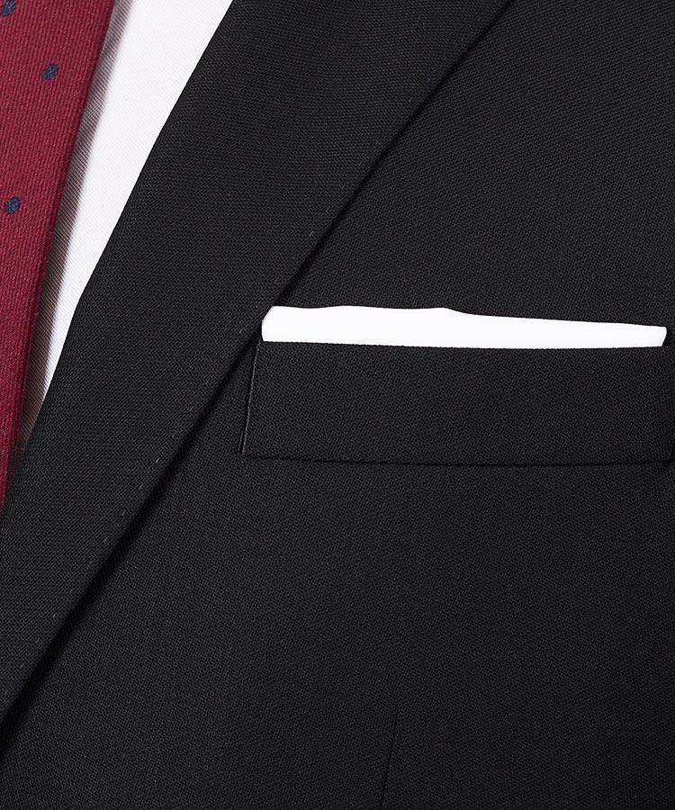 Black Hopsack Natural Stretch Suit - Oliver Wicks