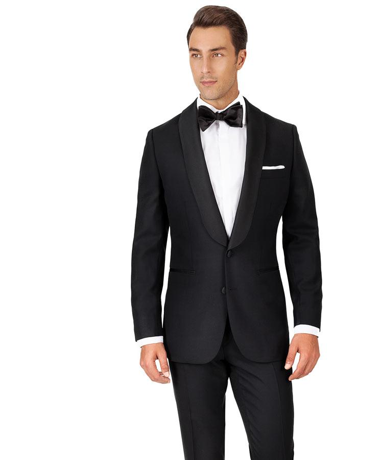 Black Hopsack Natural Stretch Tuxedo