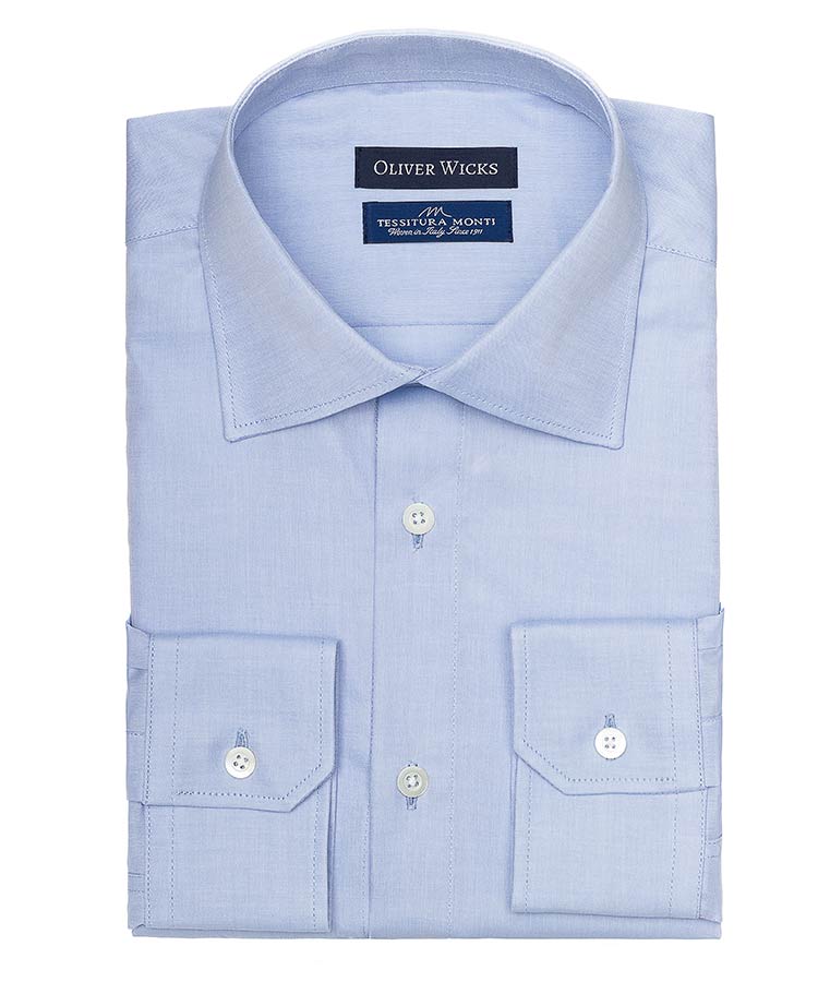 Light Blue Two Ply Cotton Oxford Shirt
