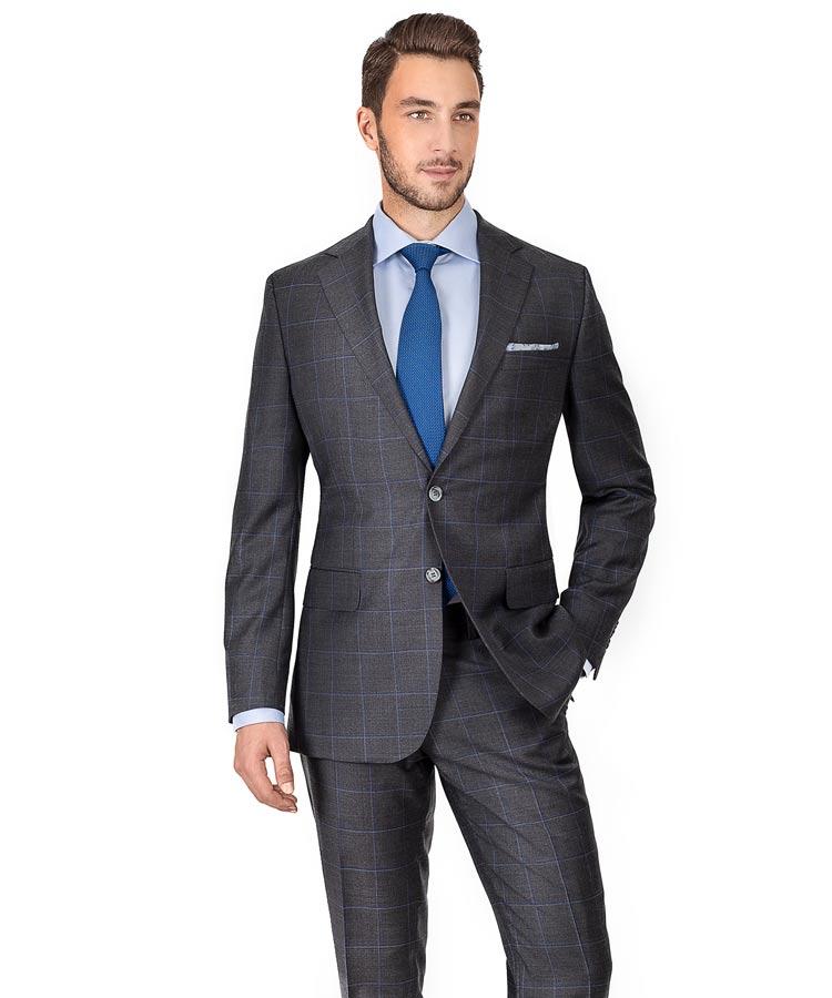 Grey Windowpane Pick & Pick Suit