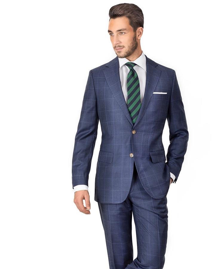 Sky Blue Windowpane Pick & Pick Suit
