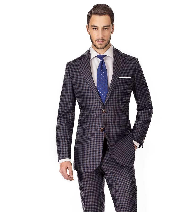 Grey Guncheck Wool & Cashmere Suit