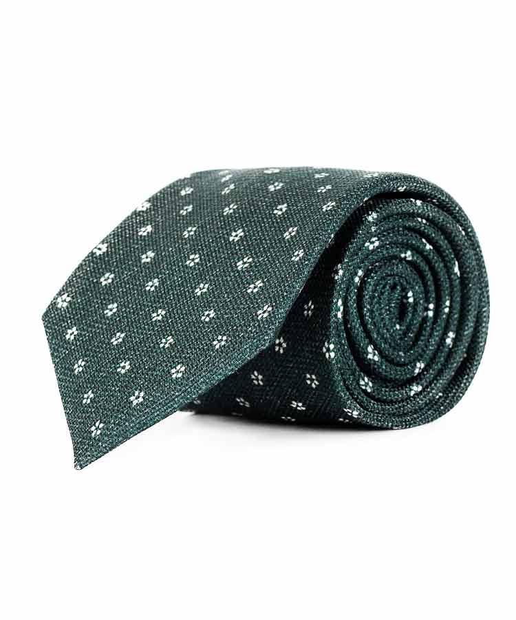 Green Floral Silk Tie