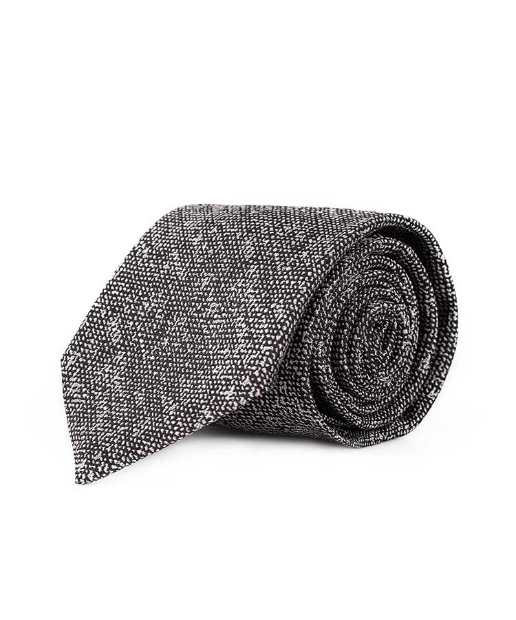 Grey Melange Silk-Cotton Tie