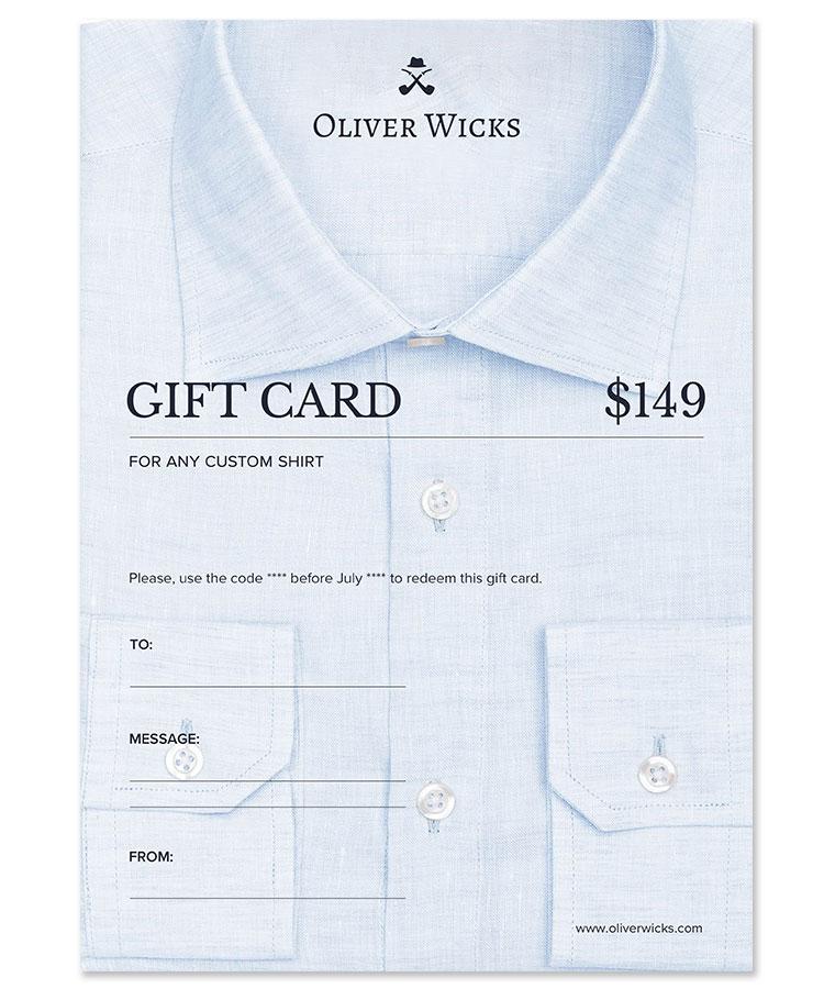 $149/ € 139 Custom Shirt e-Card