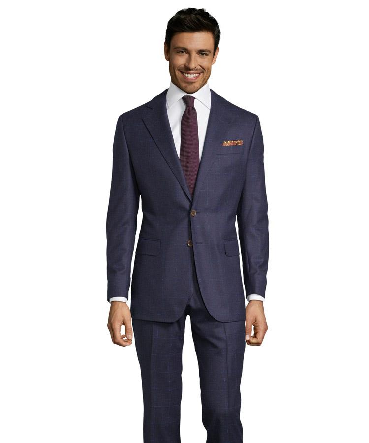 Blue Shadow Check Suit