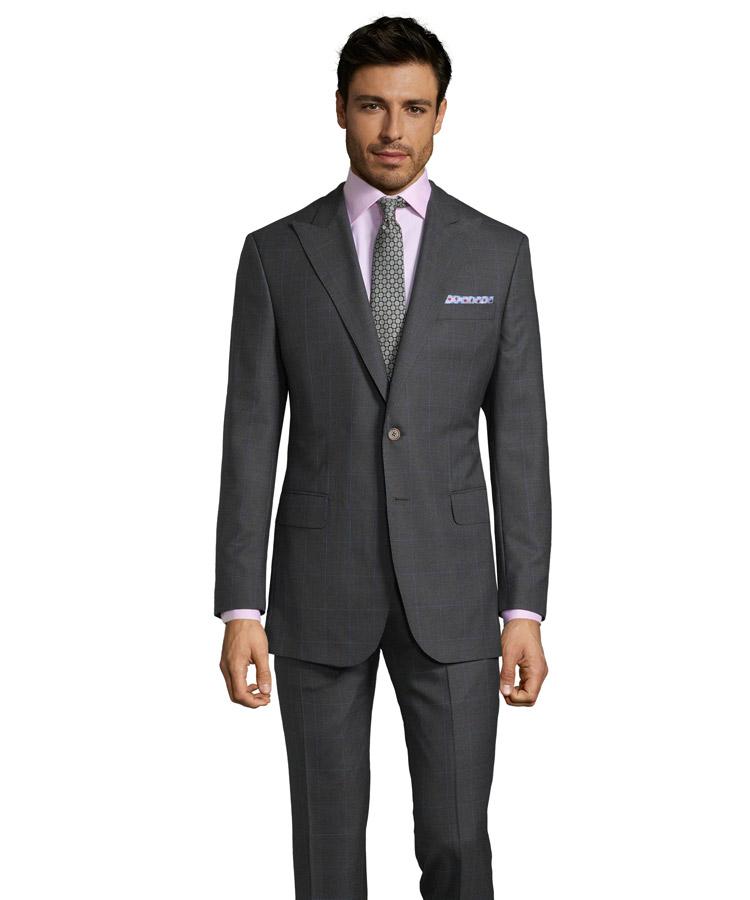 Vendetta Premium Blue Check Charcoal Suit