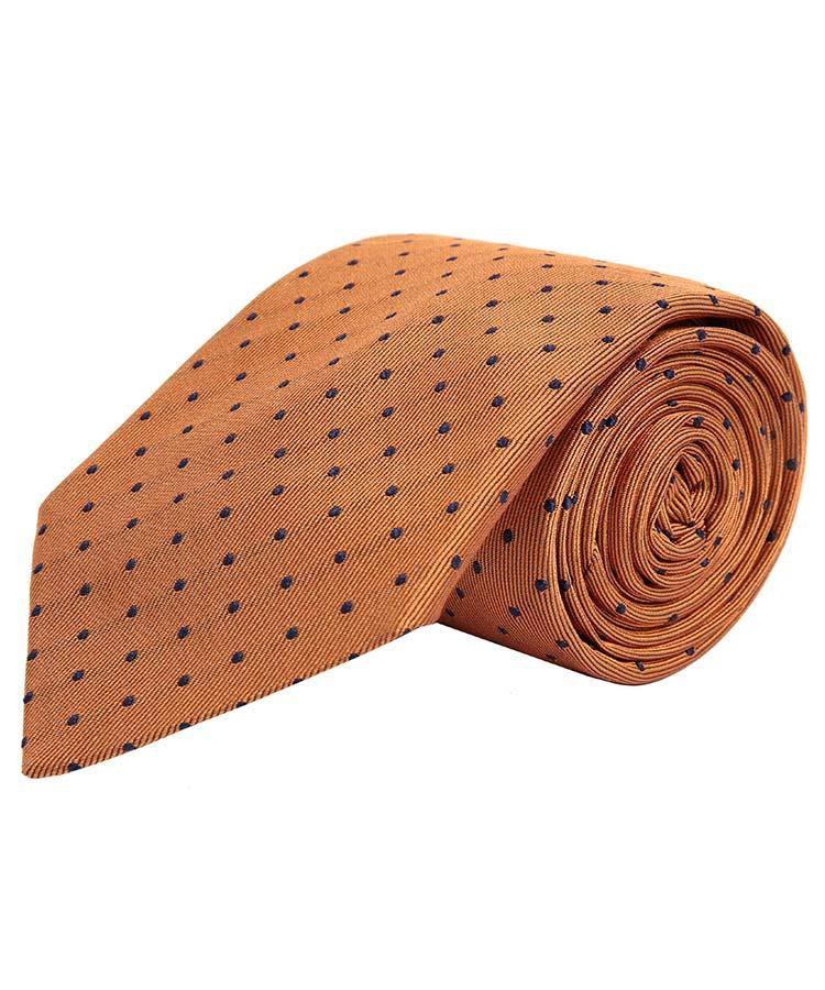 Copper Dotted Silk Tie