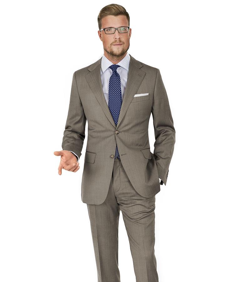 Light Brown Wool & Silk Suit