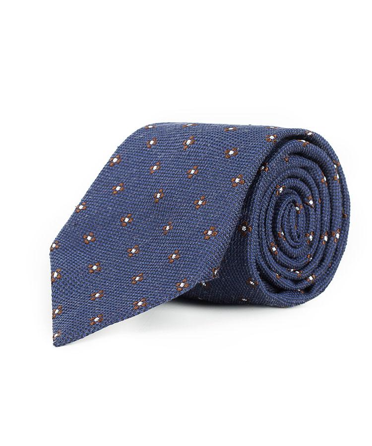 Blue Floral Bourette Silk Tie