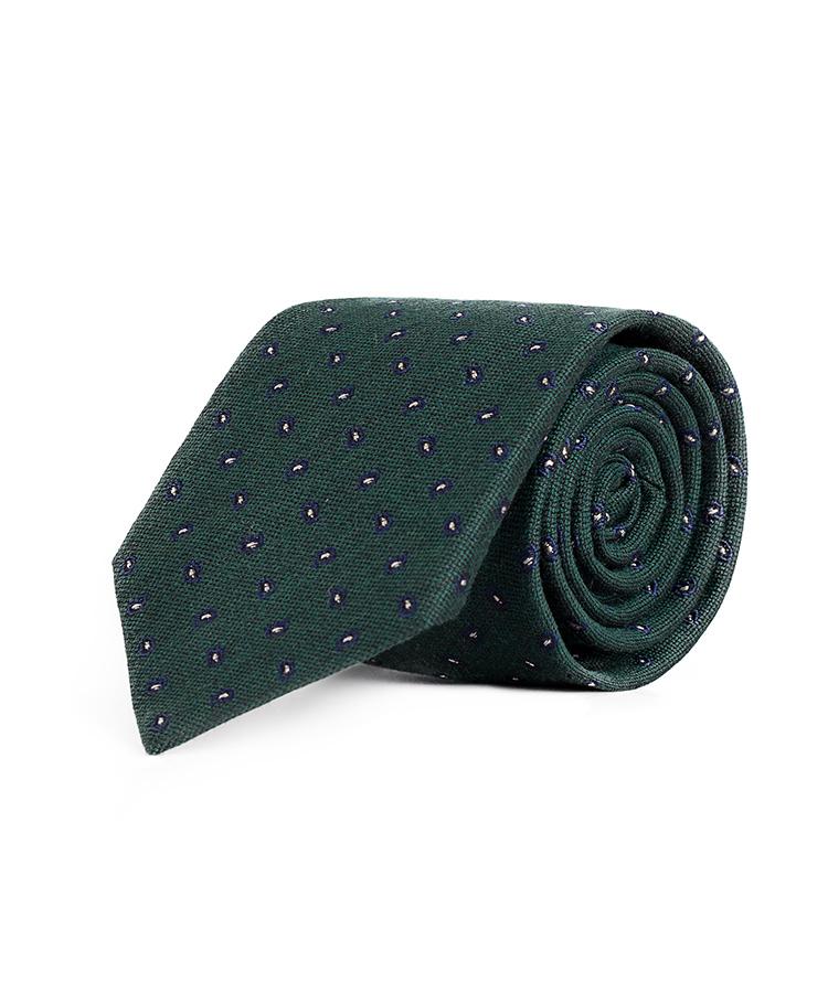 Blue & Green Paisley Wool & Silk Tie