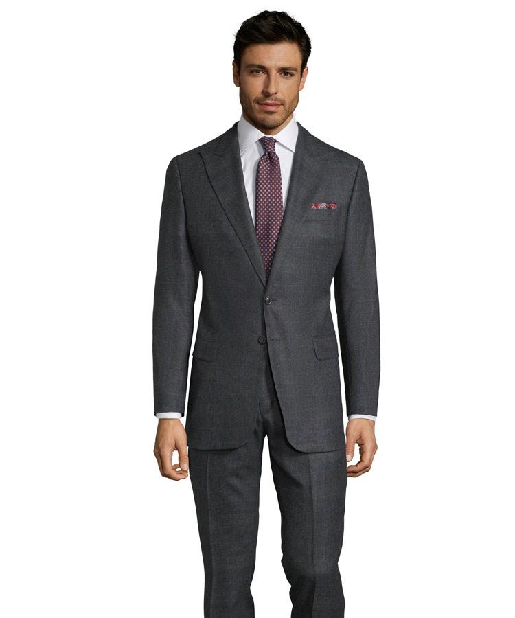 Charcoal Plaid With Navy Overcheck Suit
