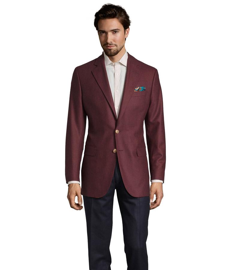Burgundy Wool Flannel Blazer