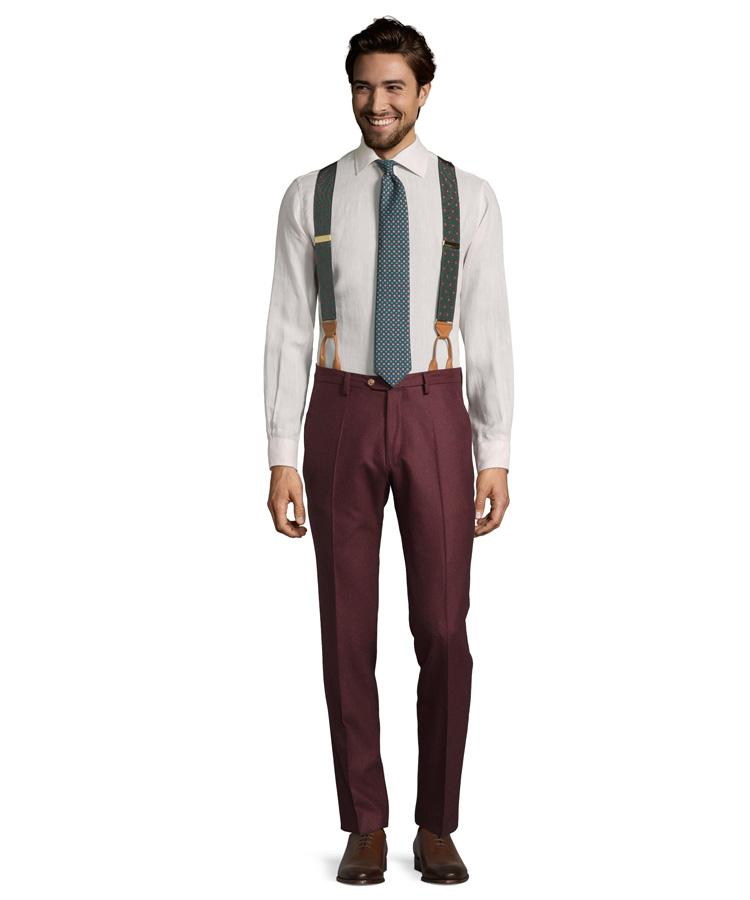 Burgundy Wool Flannel Pants